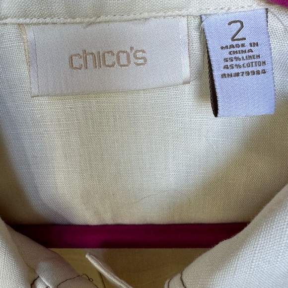 CHICOS Linen jacket. Cream color NWOT size 2. - Picture 3 of 3